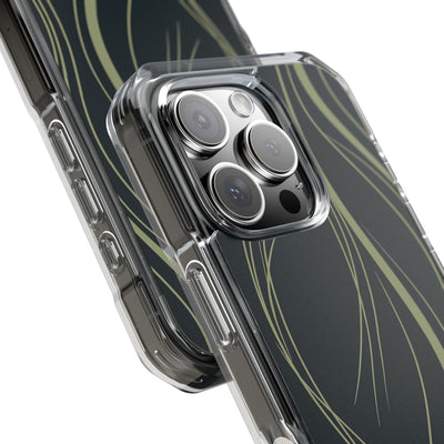 Green Impact MagSafe Phone Case for iPhone - Obsidian Sage Flow