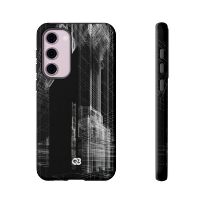 Black Tough Phone Case for Samsung - Ghost Urban Wireframe
