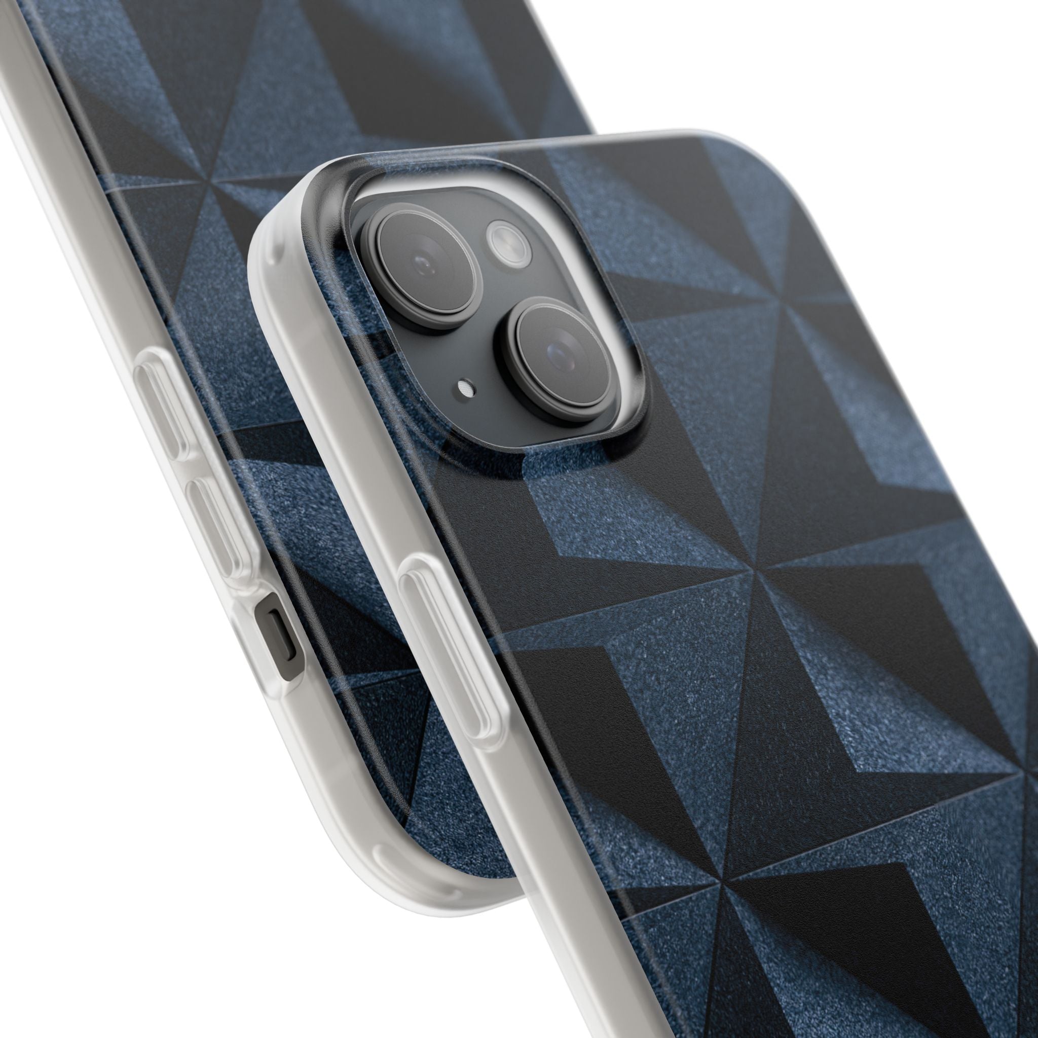 Blue Lite Phone Case for iPhone - Indigo Basalt Facets
