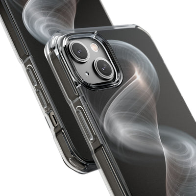 Luminous Vortex · Clear Impact Magnetic Phone Case for iPhone · Black