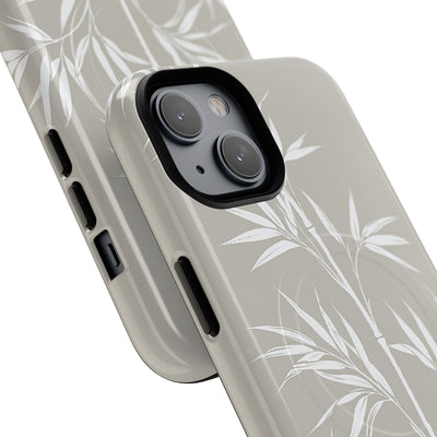 Beige Tough 2.0 Magsafe Phone Case for iPhone - Sandstone Bamboo Stalks