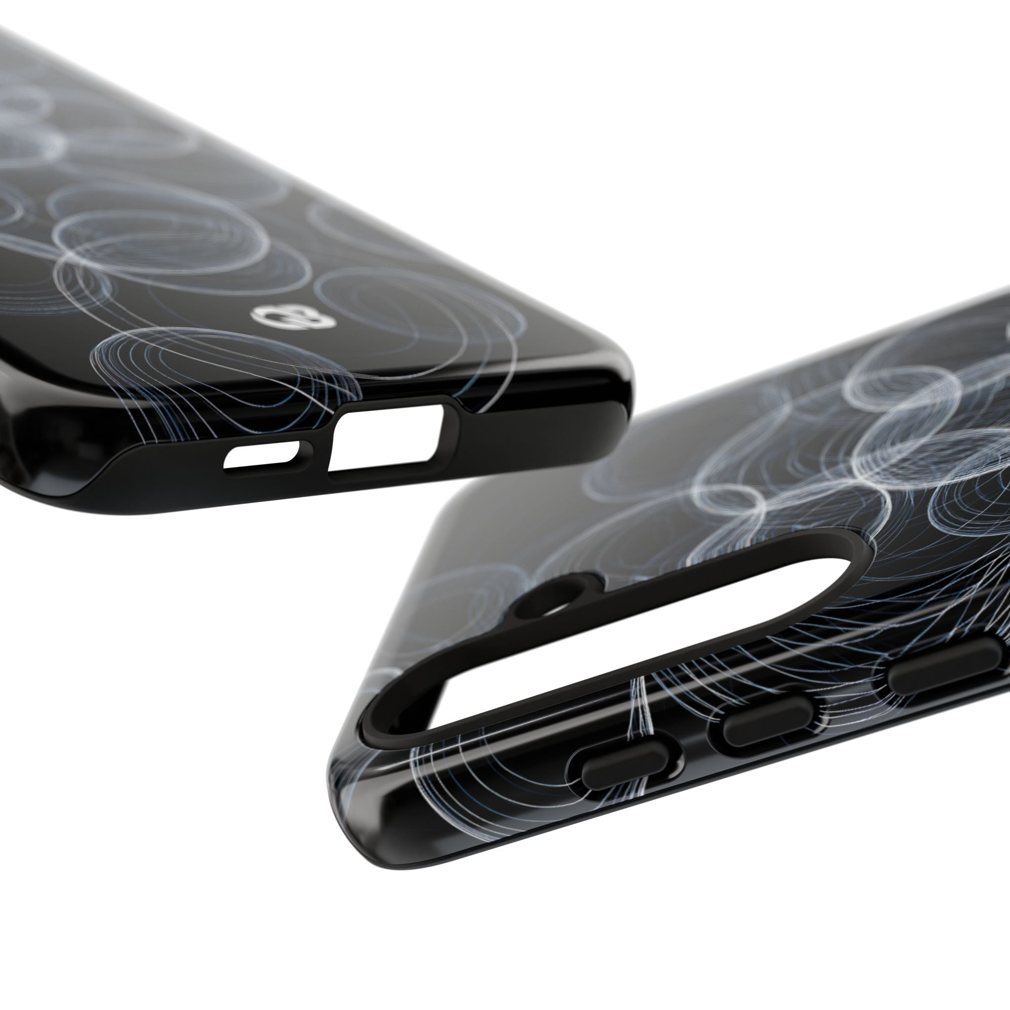Black Tough Phone Case for Samsung - Frosted Ring Matrix