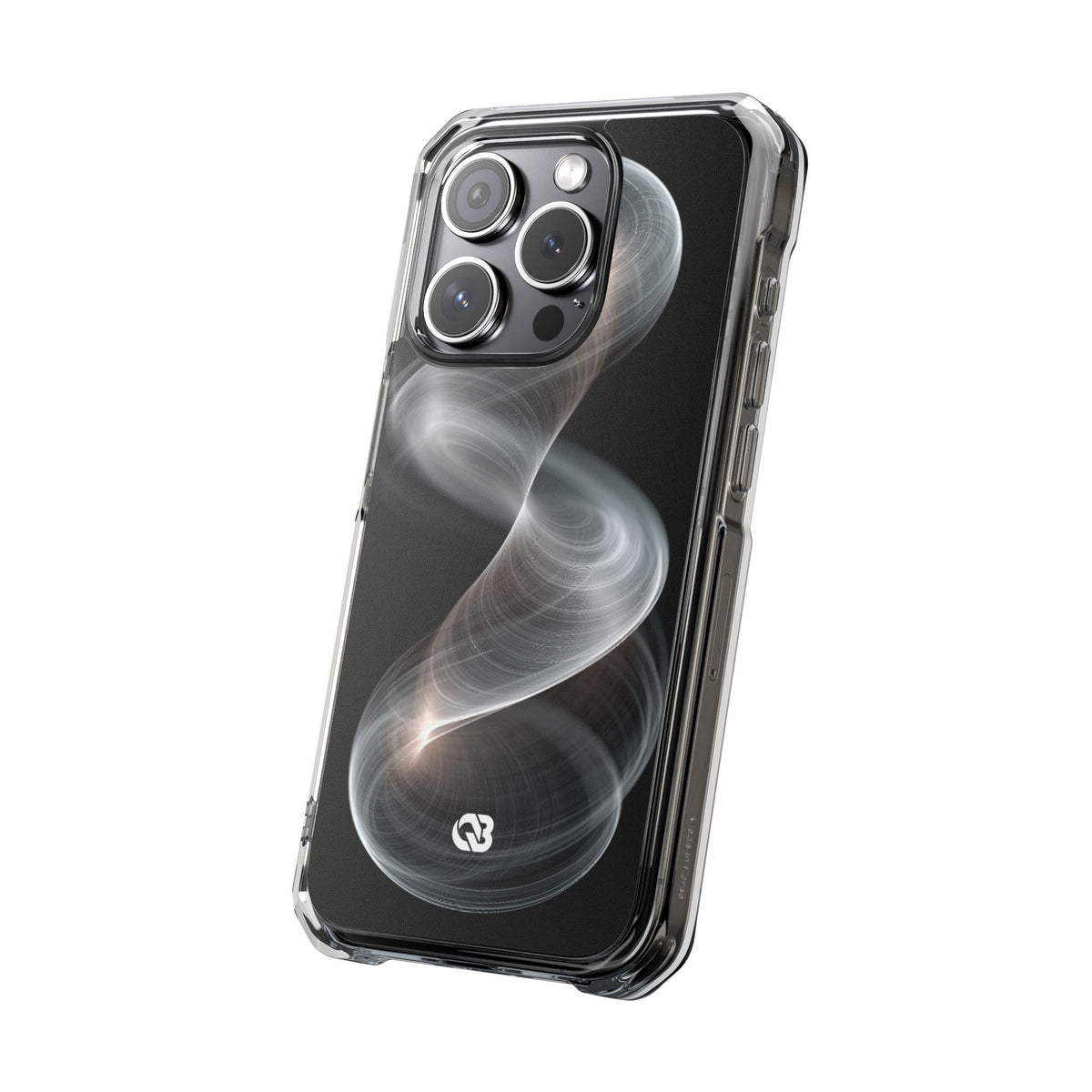 Luminous Vortex · Clear Impact Magnetic Phone Case for iPhone · Black
