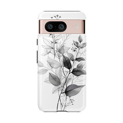 Veined Leaves Gray Google Pixel 8 Case - Tough