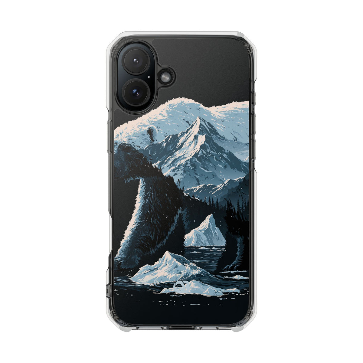 Nordic Arctic Bear · Clear Impact Magnetic Phone Case for iPhone · Black