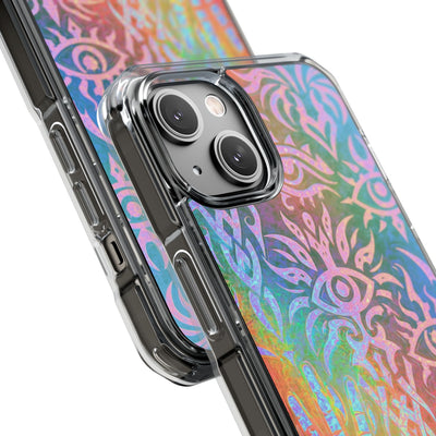 Chromatic Mystic Sigil · Clear Impact Magnetic Phone Case for iPhone · Blue