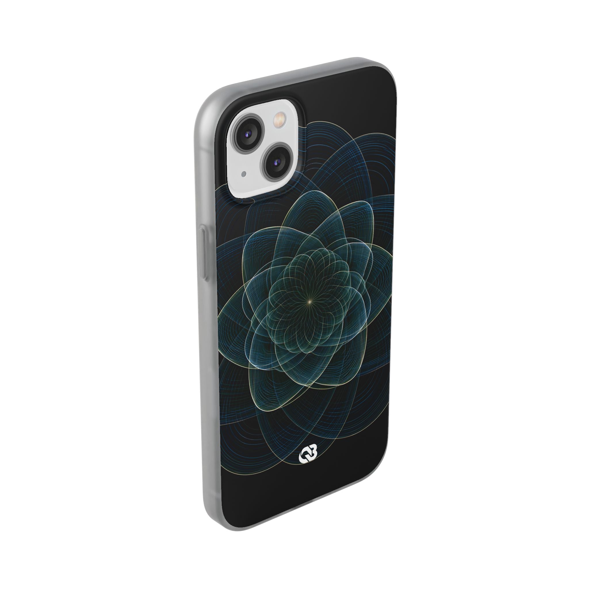 Blue Lite Phone Case for iPhone - Celestial Wireframe Bloom
