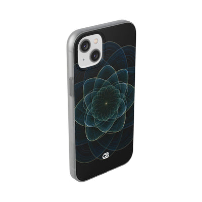 Blue Lite Phone Case for iPhone - Celestial Wireframe Bloom