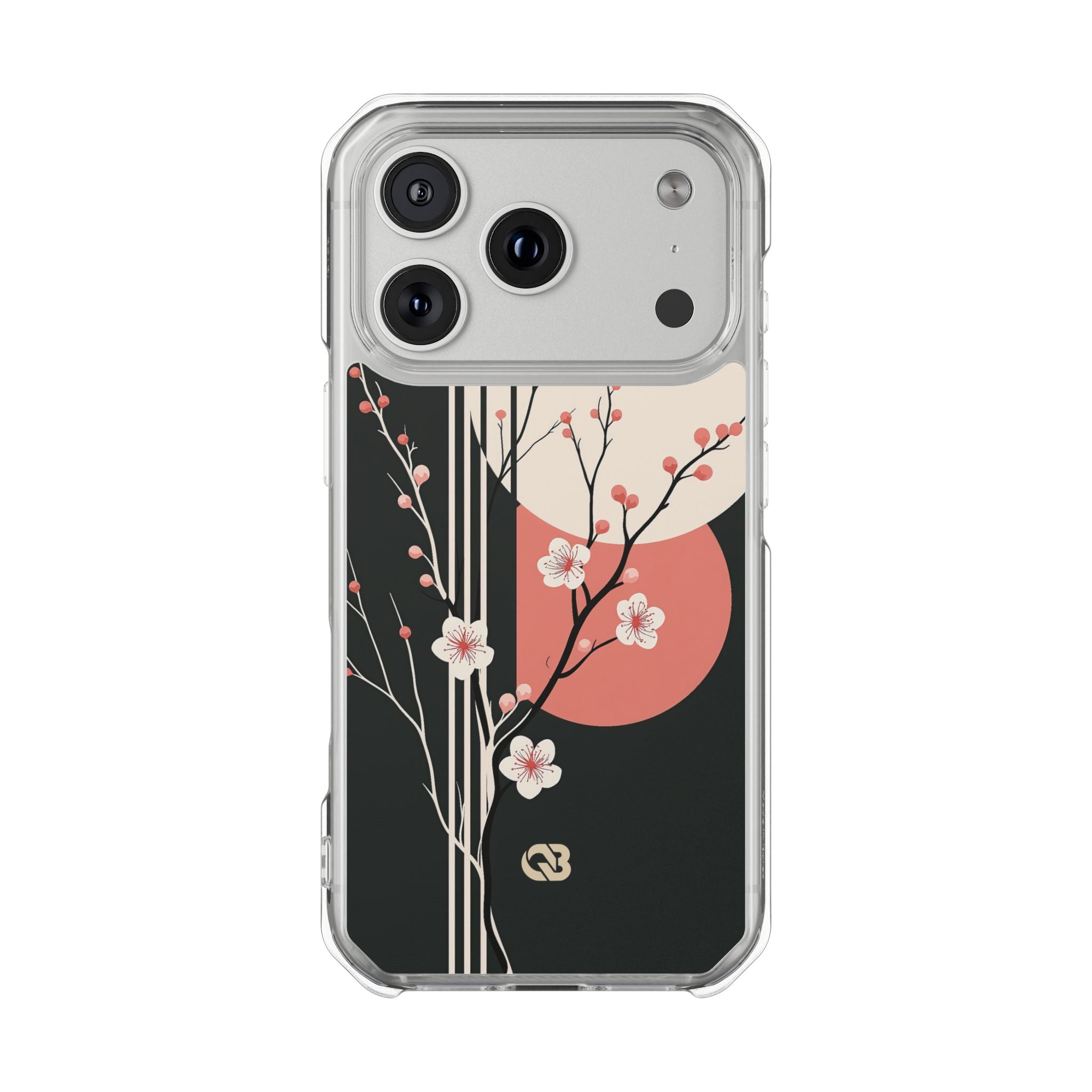 Black Impact MagSafe Phone Case for iPhone - Kyoto Midnight Blossom
