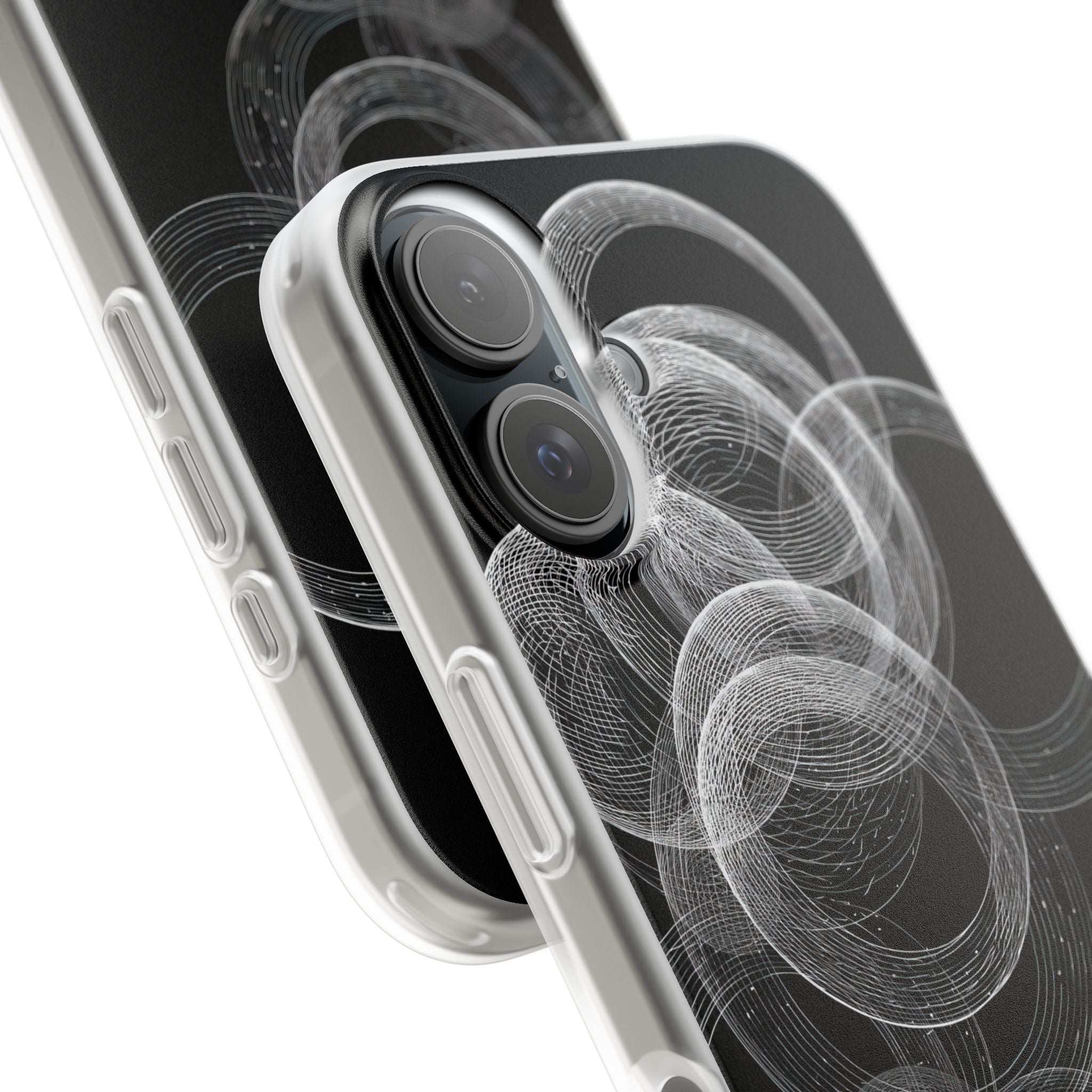 Black Lite Phone Case for iPhone - Kinetic Wireframe Orbit