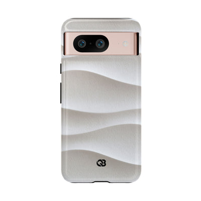 White Tough Phone Case for Google Pixel - Arctic Flow Ridges