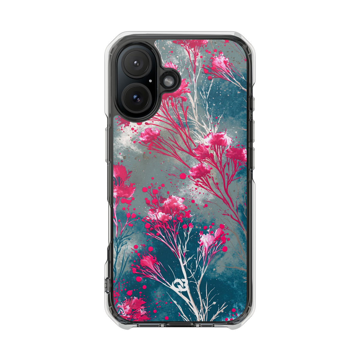 Cyber Blossom · Clear Impact Magnetic Phone Case for iPhone · Teal