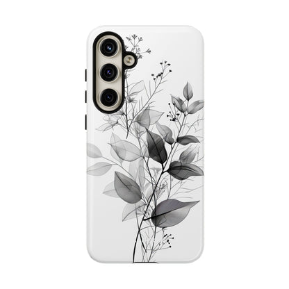 Veined Leaves Gray Samsung S24 Plus Case - Tough