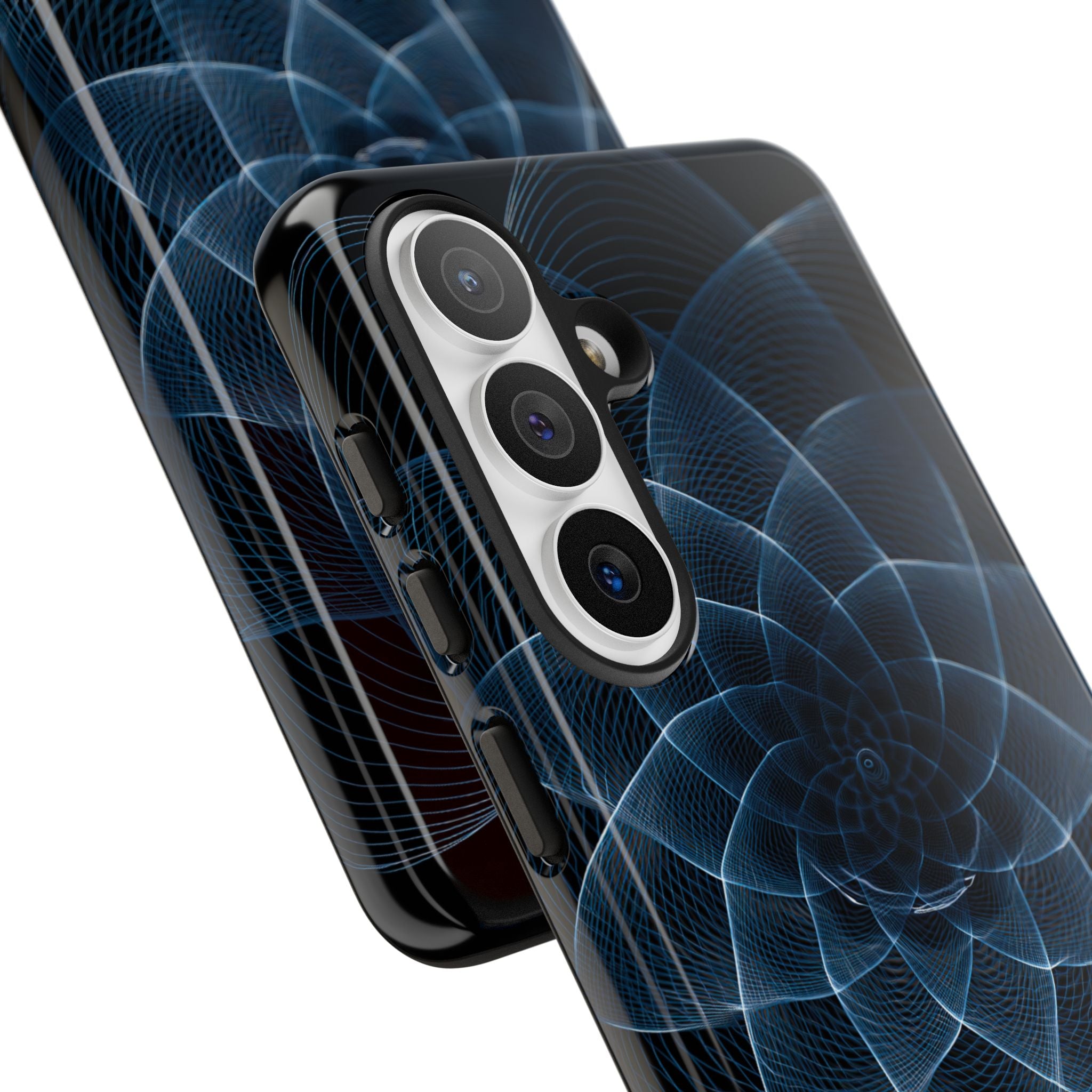 Blue Tough Phone Case for Samsung - Cobalt Geometric Bloom