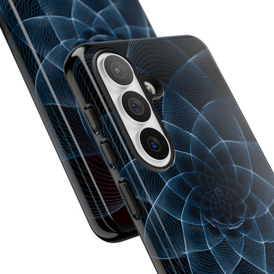 Blue Tough Phone Case for Samsung - Cobalt Geometric Bloom