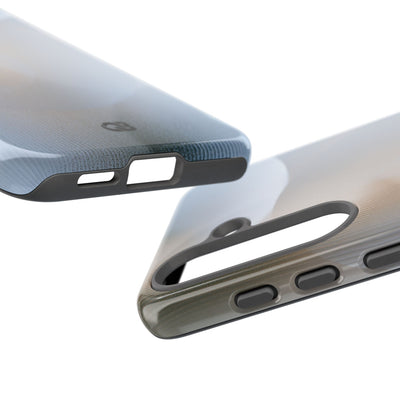White Tough Phone Case for Samsung - Frosted Ribbed Sphere