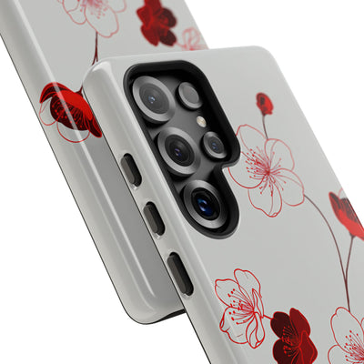 Red Tough Phone Case for Samsung - Kyoto Ember Bloom