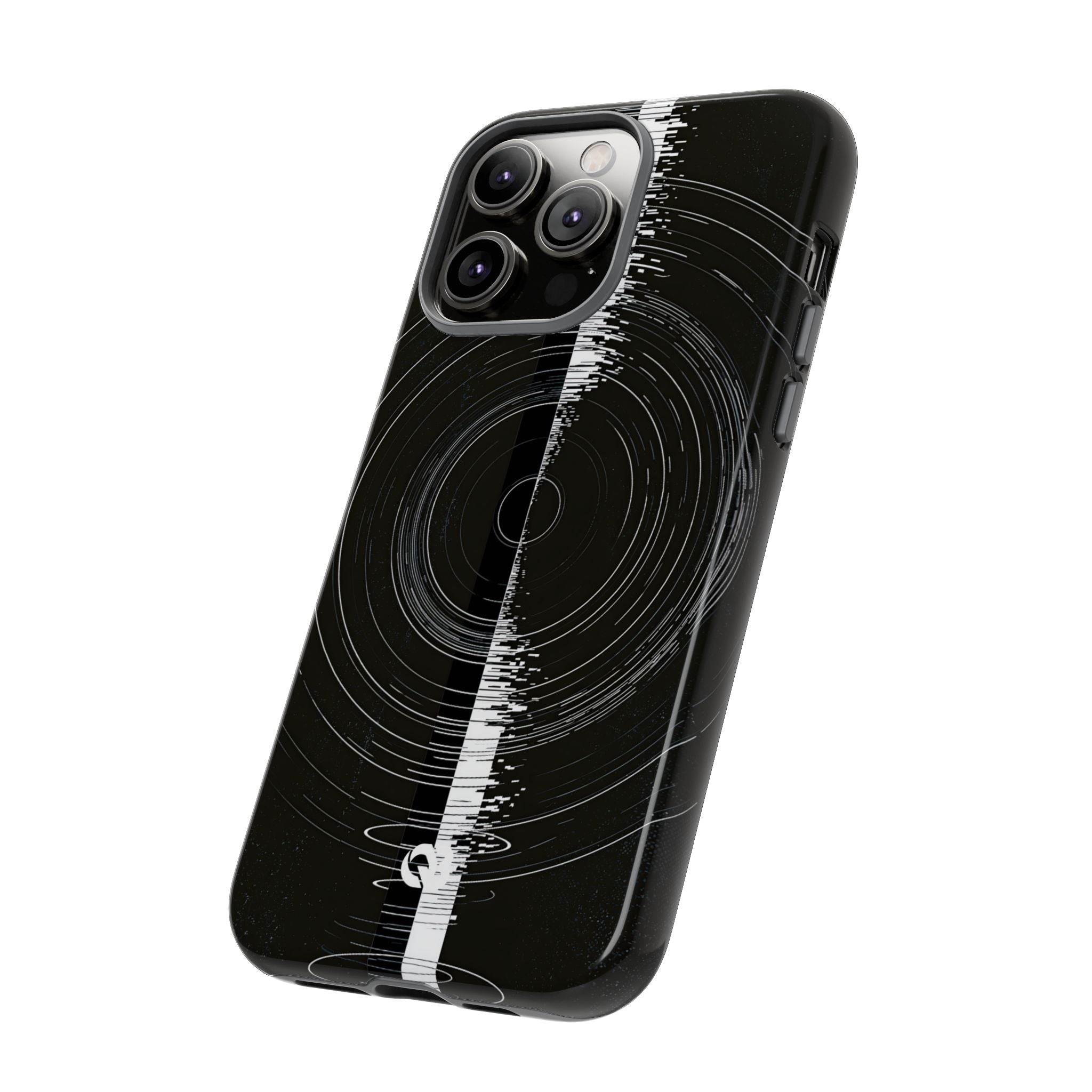 Black Tough Phone Case for iPhone - Obsidian Orbital Signal