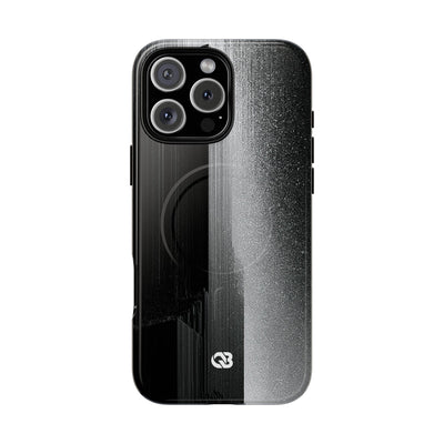 Black Tough 2.0 Magsafe Phone Case for iPhone - Brutalist Pixel Monolith