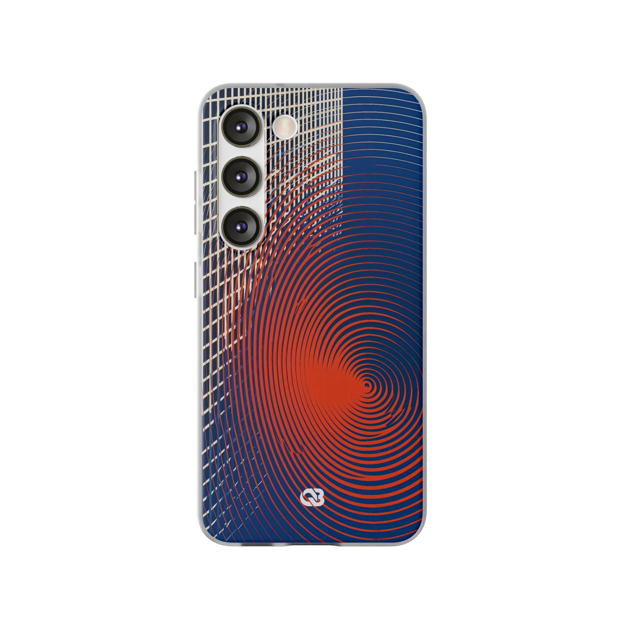 Blue Lite Phone Case for Samsung - Orange Orbit Grid