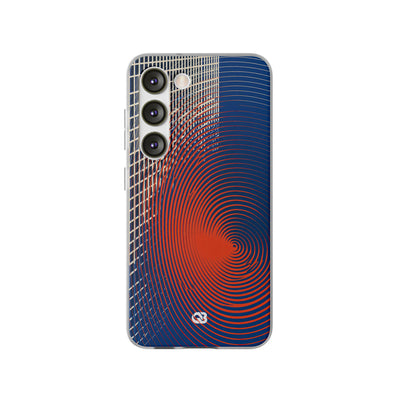 Blue Lite Phone Case for Samsung - Orange Orbit Grid