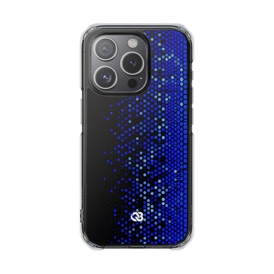 Cobalt Hex Dispersion · Clear Impact Magnetic Phone Case for iPhone · Blue
