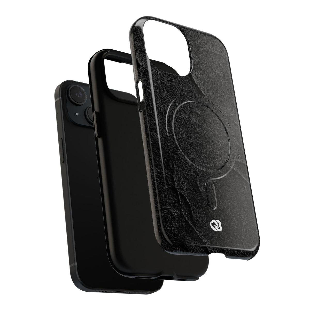 Obsidian Stucco Relief · Tough 2.0 Magnetic Phone Case for iPhone · Black