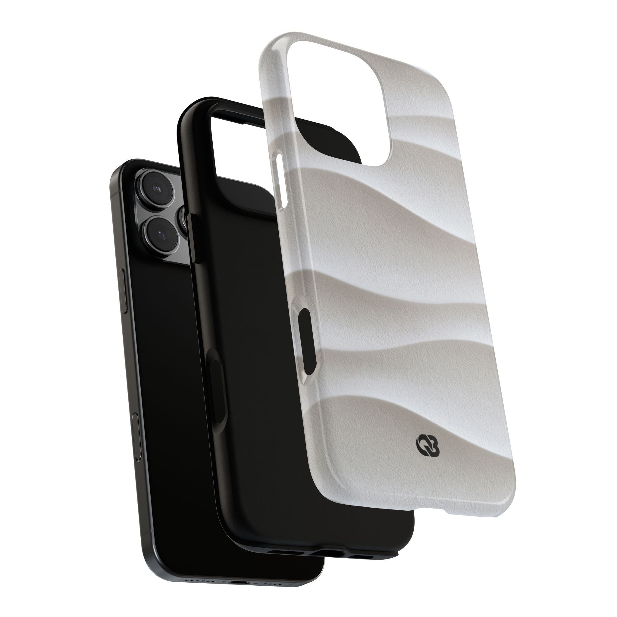 White Tough Phone Case for iPhone - Arctic Flow Ridges