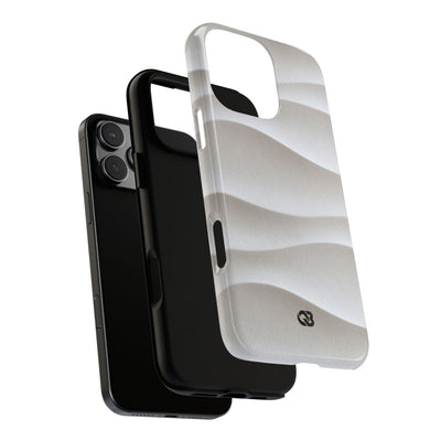 White Tough Phone Case for iPhone - Arctic Flow Ridges