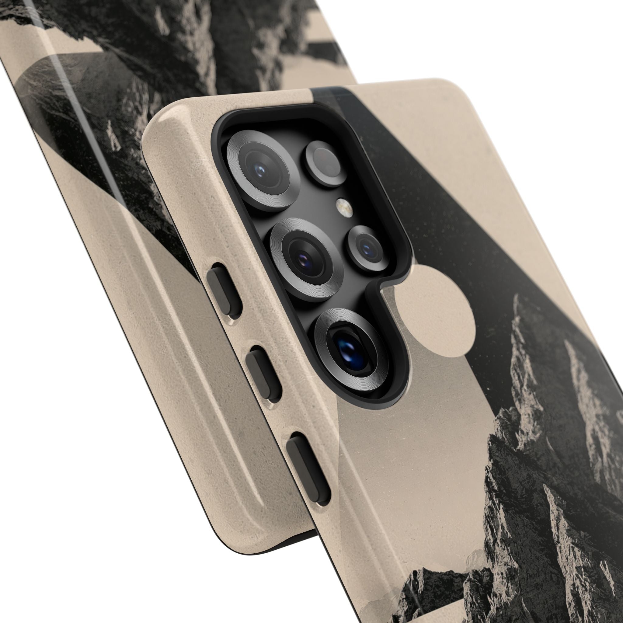 Beige Tough Phone Case for Samsung - Obsidian Summit Parchment