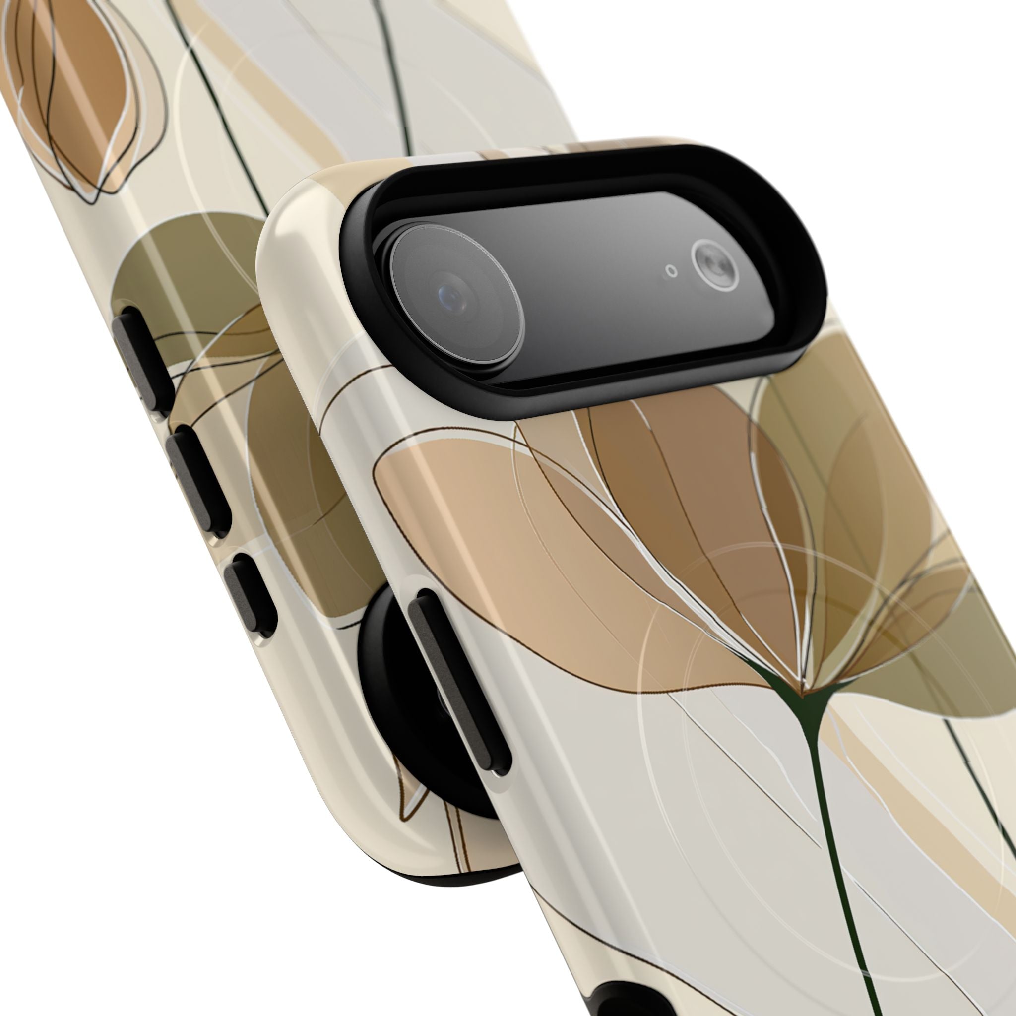 Beige Tough 2.0 Magsafe Phone Case for iPhone - Muted Ochre Petals