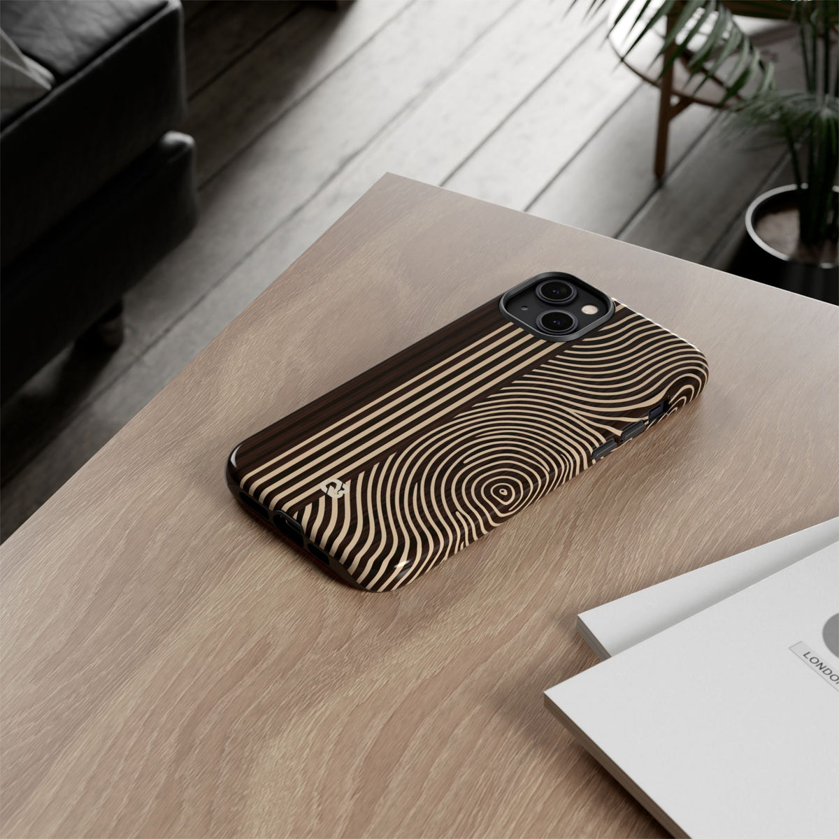 Timber Ring Contour · Tough Phone Case for iPhone · Brown