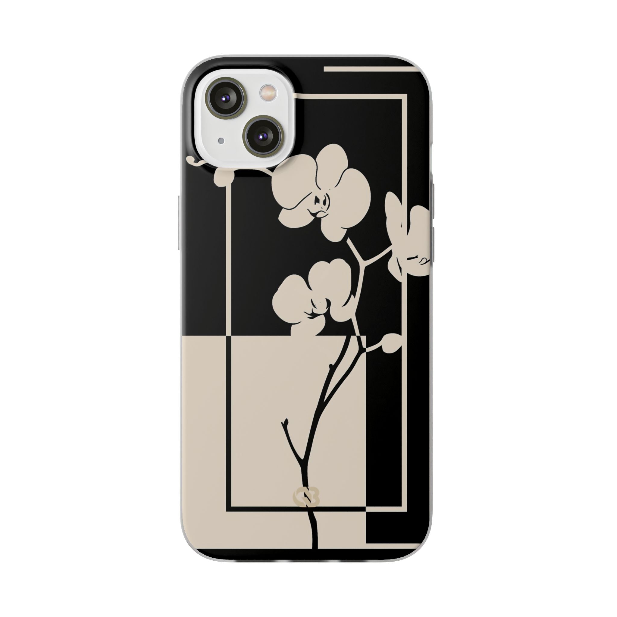 Beige Lite Phone Case for iPhone - Nocturnal Orchid Frame