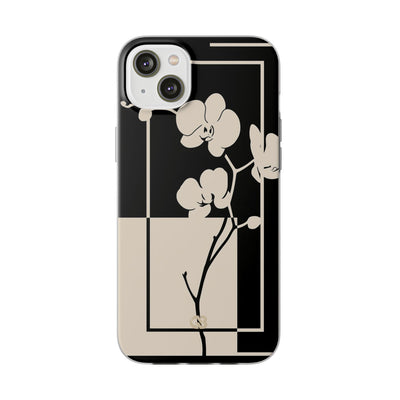 Beige Lite Phone Case for iPhone - Nocturnal Orchid Frame