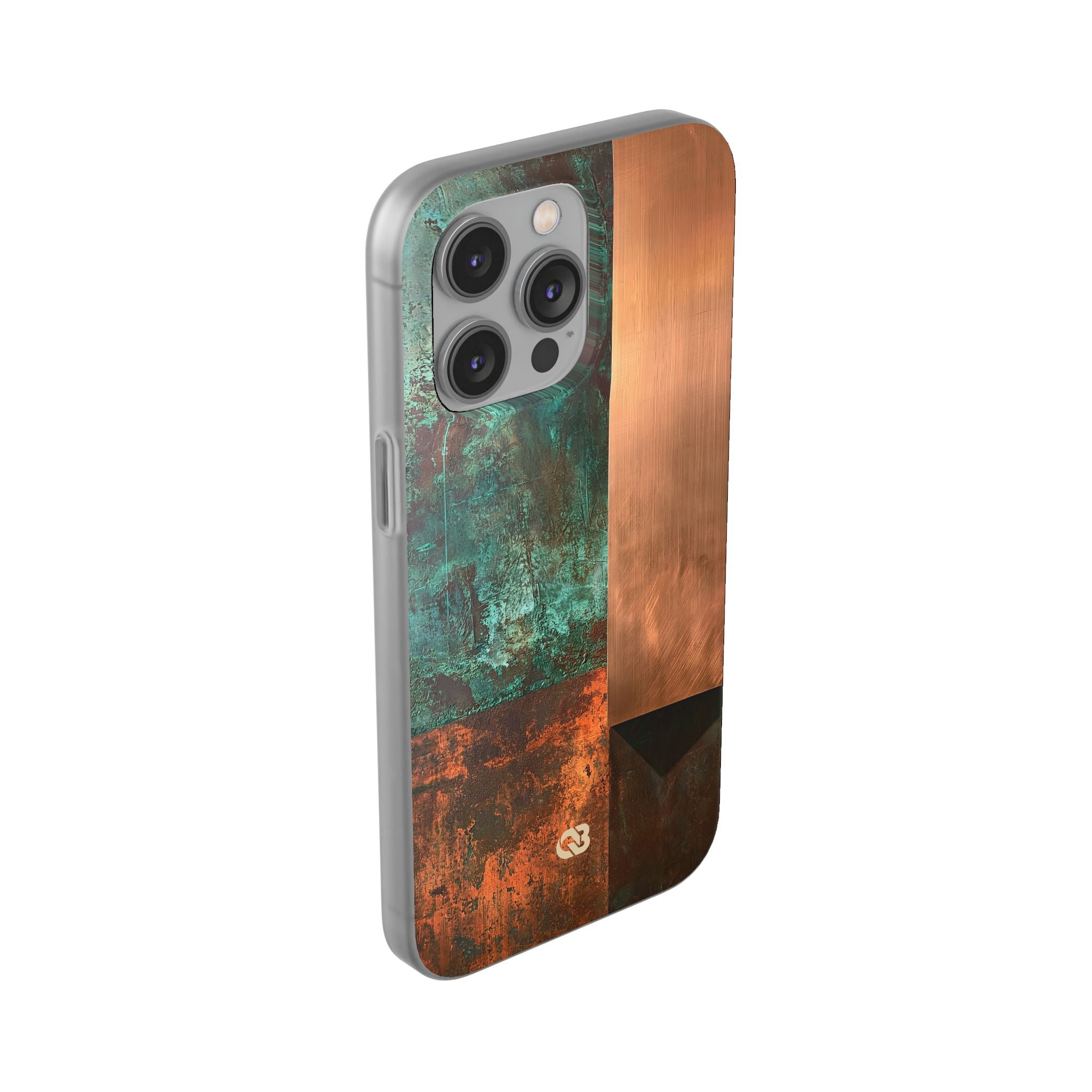 Teal Lite Phone Case for iPhone - Verdigris Copper Slab