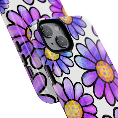 Violet Grunge Bloom · Tough+ Handyhülle für iPhone · Magsafe