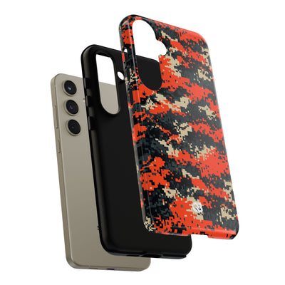 Signal Pixel Camo · Tough Phone Case for Samsung · Orange
