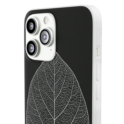 Monochrome Leaf Skeleton · Lite Phone Case for iPhone ·  Black