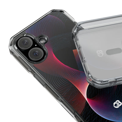 Black Impact MagSafe Phone Case for iPhone - Cobalt Crimson Flux
