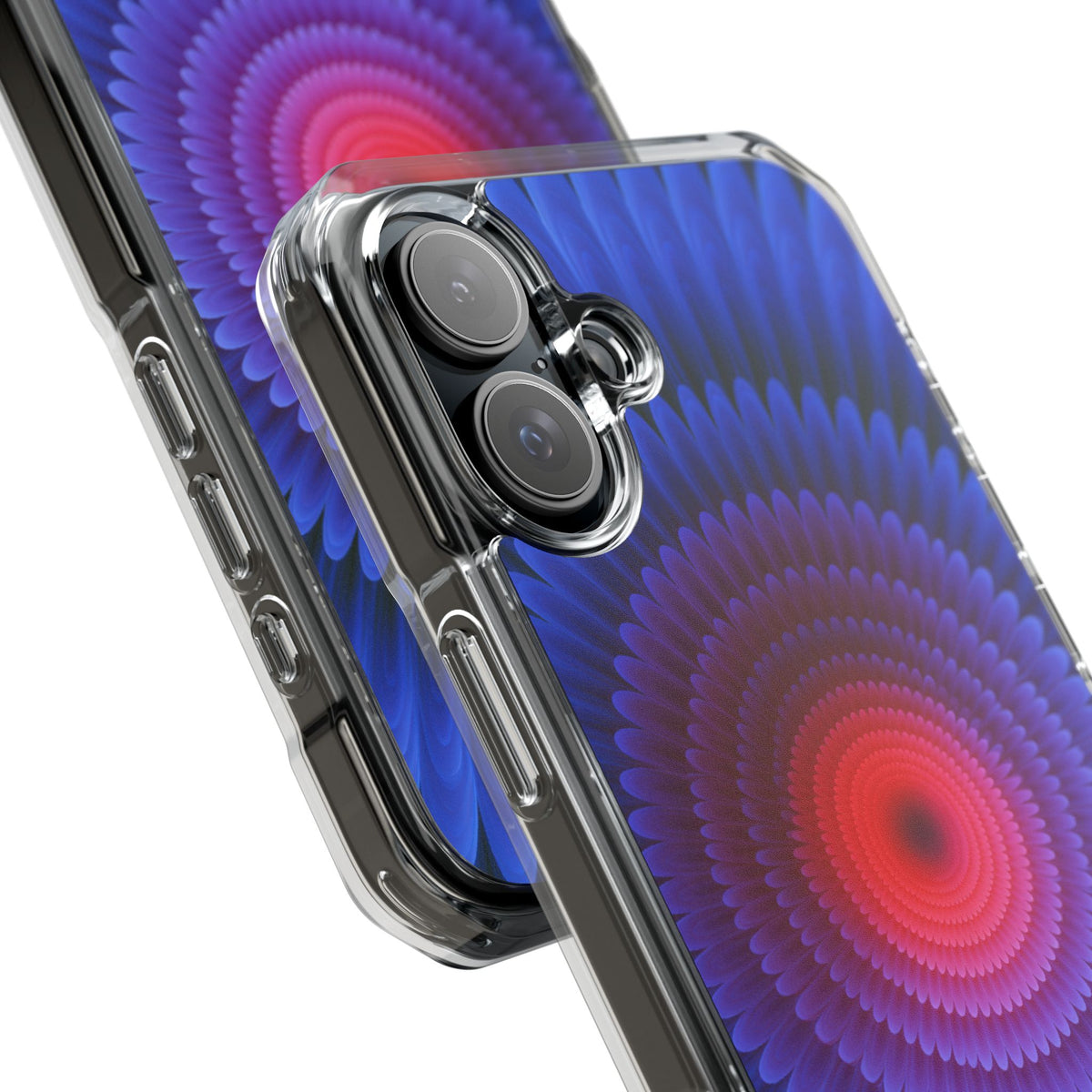Radial Spectrum Bloom · Clear Impact Magnetic Phone Case for iPhone · Blue
