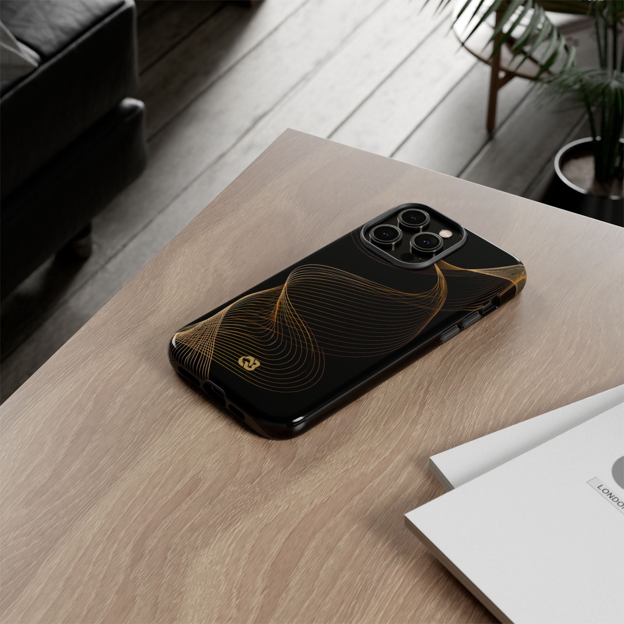 Gold Tough Phone Case for iPhone - Burnished Bronze Helix