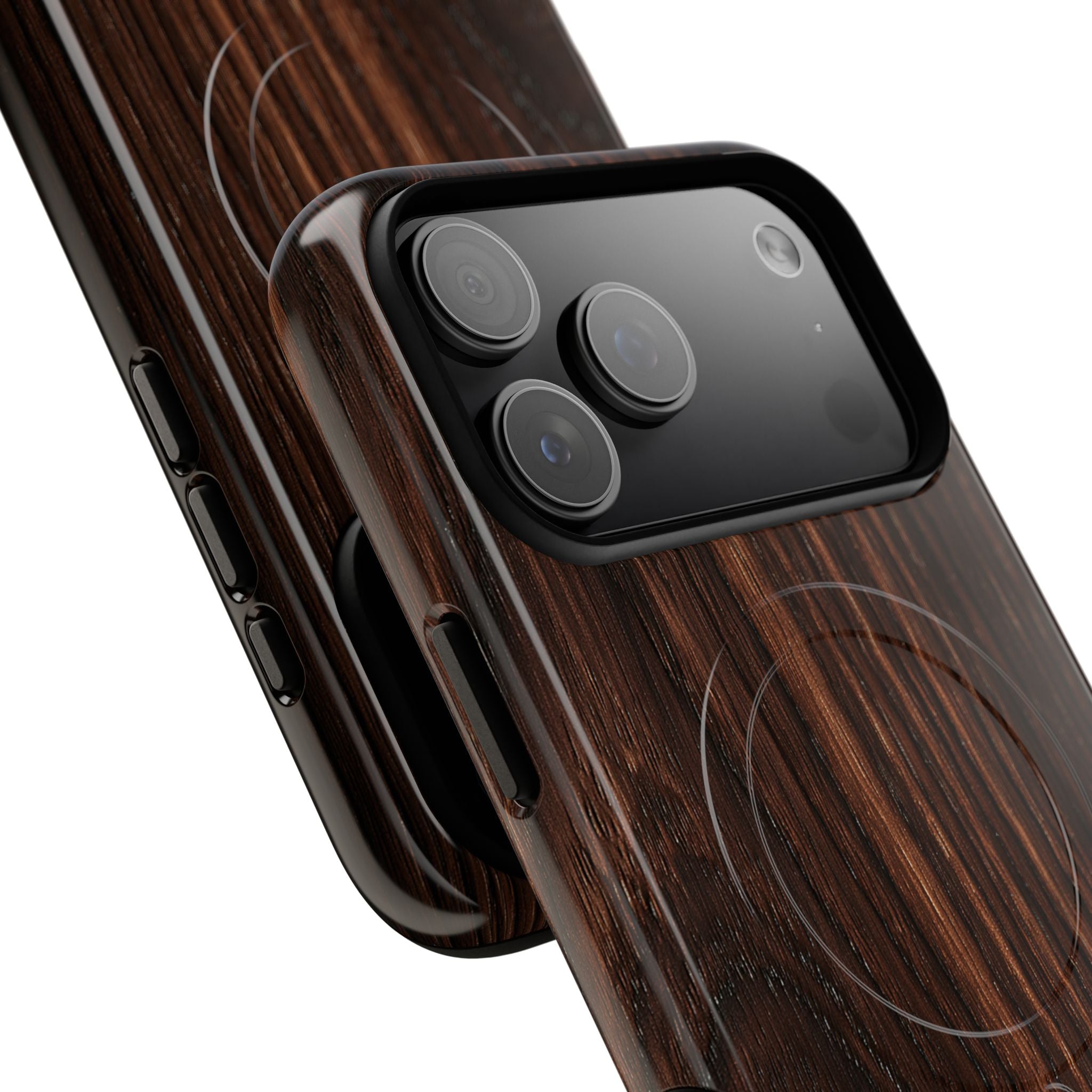 Brown Tough 2.0 Magsafe Phone Case for iPhone - Burnished Mahogany Grain