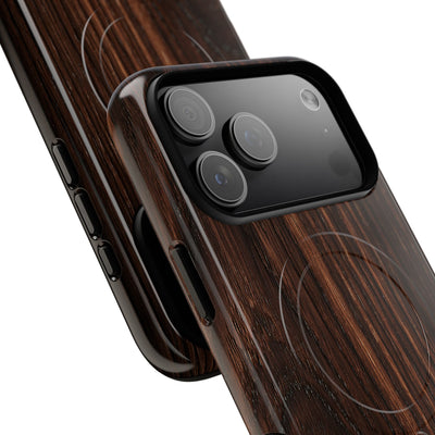 Brown Tough 2.0 Magsafe Phone Case for iPhone - Burnished Mahogany Grain