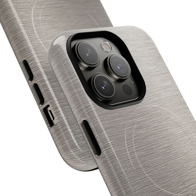 Grey Tough 2.0 Magsafe Phone Case for iPhone - Brushed Nickel Linen