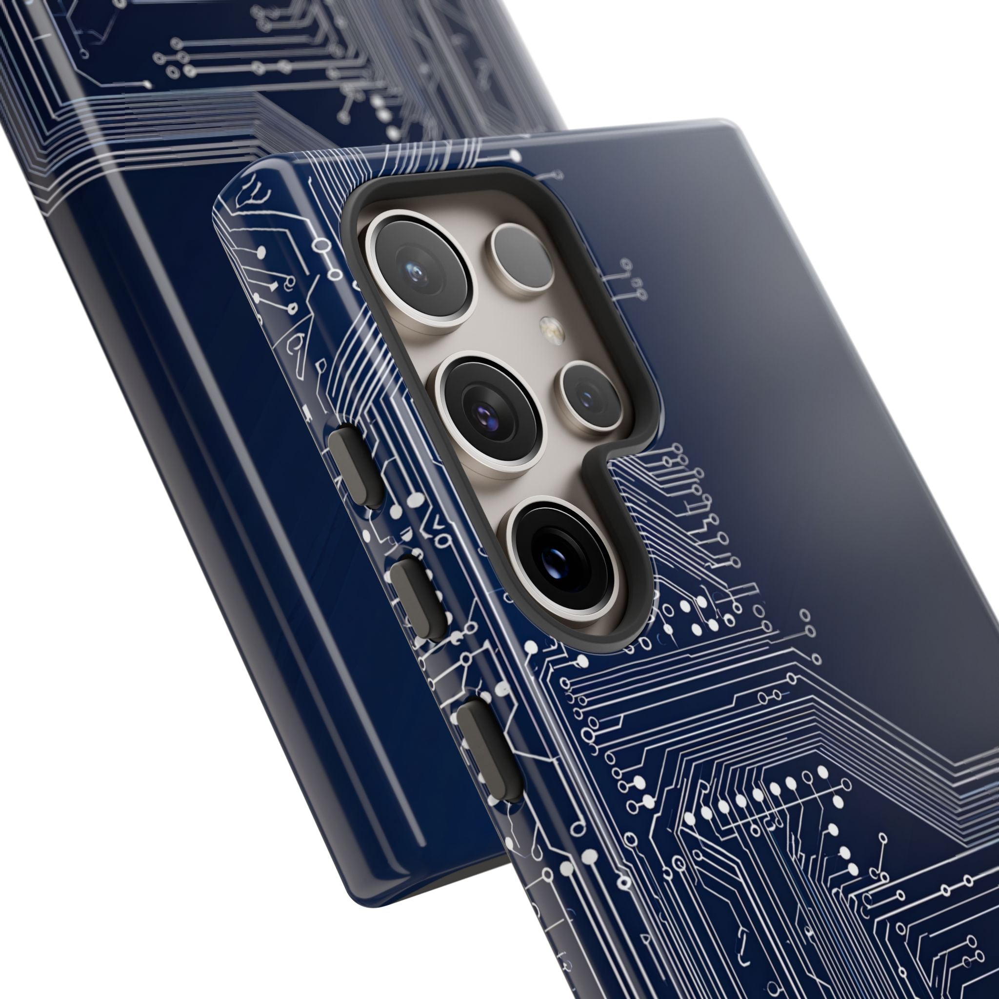 Blue Tough Phone Case for Samsung - Cobalt Data Stream