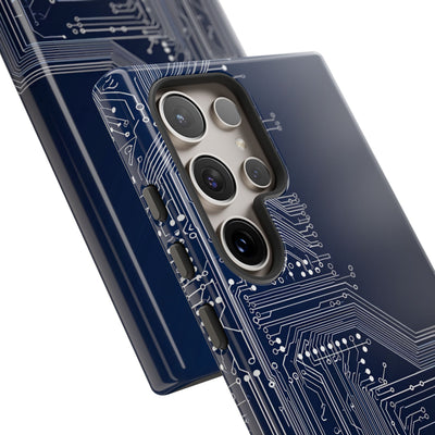 Blue Tough Phone Case for Samsung - Cobalt Data Stream