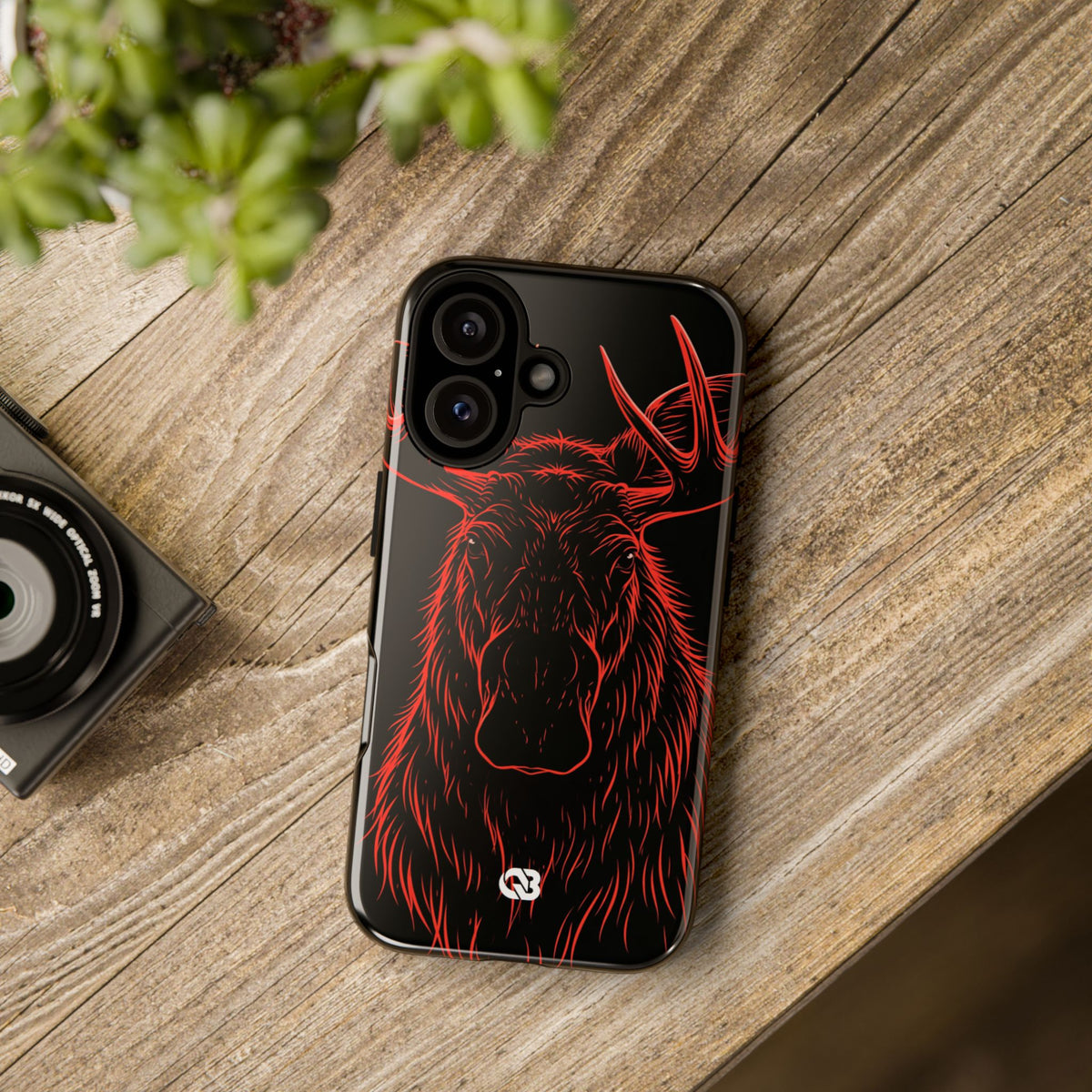 Crimson Horizon Moose · Tough Phone Case for iPhone · Black