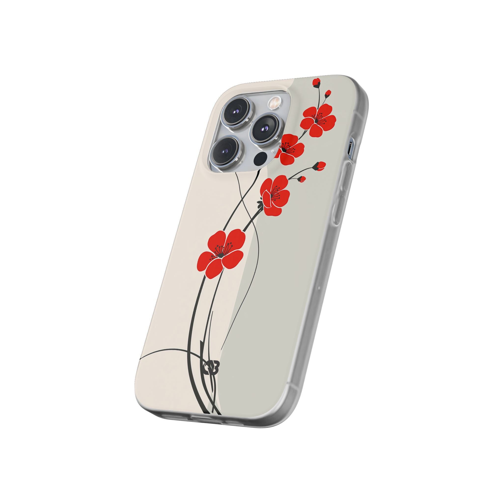 Red Lite Phone Case for iPhone - Crimson Plum Ink
