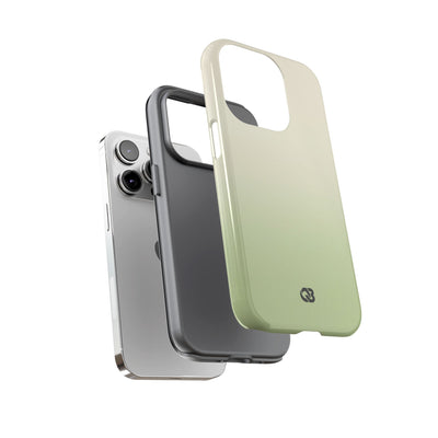 Green Tough Phone Case for iPhone - Bone Sage Fade