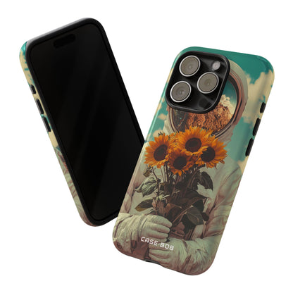 Sunflower Astronaut iPhone 15 Pro Case - Tough
